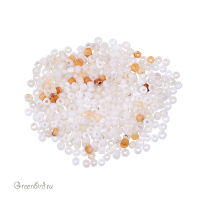 Винтажный бисер, микс 10/0, White Unfinished 1 (#MIX13)