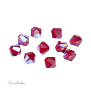 Swarovski 5328 Биконусы 5 мм, сиам с мерцанием (#208SHIM), уп. 10 шт.