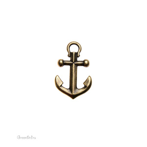 Подвеска "Якорь" большая, ант. латунь, 1 шт. (#TC-2358)