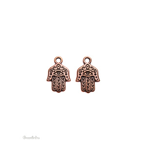 Подвеска "Амулет Хамса" малая, ант. медь, 1 шт. (#TC-2327)