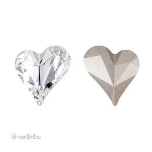 4809 Asymmetrical Heart Fancy Stone 17x15,5 мм – Crystal (#001)