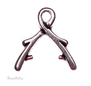 Бейл-бриолетка "Лоза", ант. серебро, 1 шт. (#TC-5668-12)