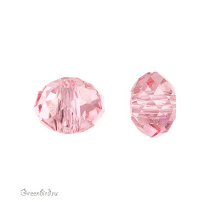 Swarovski 5040 Бусина Бриолетт 6х4 мм, светло-розовый (#223), 1 шт.