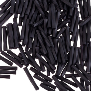 Бисер MIYUKI Twisted Bugle 12mm – Matte Black (#401F), 10 г