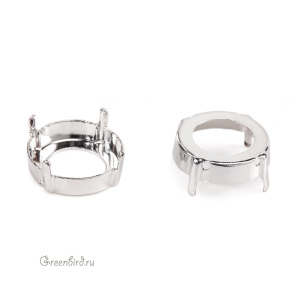 1122 Оправа для ювелирного кристалла Rivoli 18 мм, белая бронза