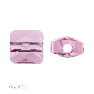 Swarovski 5053 Бусина Мини Квадрат 6 мм, розовый (#209), 1 шт.