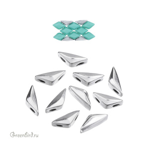 CYMBAL Металлическая боковая бусина GemDuo "Kanava", ант. серебро, 1 шт. (#GD-012842-SP)