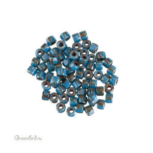 Matubo 3 Cut, 6/0, TURQUOISE BLUE - TRAVERTINE DARK, 10 гр (#63030-86805) Matubo 3 Cut, 6/0, TURQUOISE BLUE - TRAVERTINE DARK, 10 гр (#63030-86805)