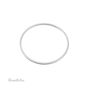 Коннектор-кольцо тонкий 30 мм, матовый родий, 1 шт. (9H194), Корея