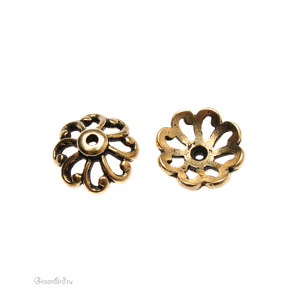 Чашечка "Фестончатая", ант. золото, 1 шт. (#TC-5590)