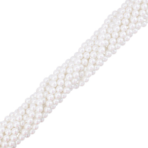 Жемчуг Crystalbird, круглый, 6 мм, Iridescent White, нить (#501)