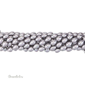 Жемчуг "Майорка" капля 14 x 10 мм, серый, нить (#Maj-113)