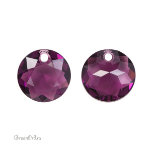Swarovski 6430 подвеска круглая 10 мм, аметист (#204), 1 шт.