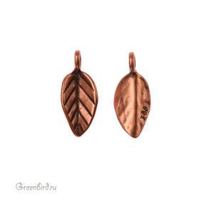 JBB Подвеска "Березовый лист", ант. медь (JB-7535)
