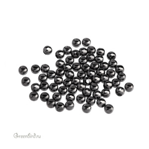 Металлический бисер 3 мм, gunmetal, 2 гр (#SVABM-201T)