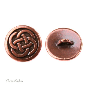 Пуговица "Кельтский узел", ант. медь, 1 шт. (#6567-18)