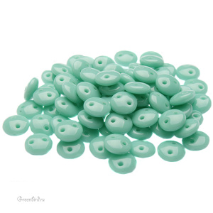 Lentil 2 отверстия 6mm, Turquoise, 10 гр (#63130)