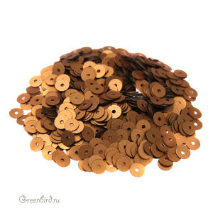 Пайетки 4мм плоские Bronzo (#836W)
