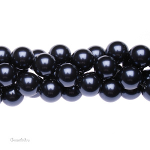 Swarovski 5810 Жемчуг 10 мм, ночной синий (#818), уп. 10 шт.