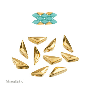 CYMBAL Металлическая боковая бусина GemDuo "Kanava", 24K Gold Plate, 1 шт. (#GD-012842-GP)