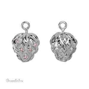Подвеска "Клубника" с фианитами, родий (#SVA-FIAN-011R)