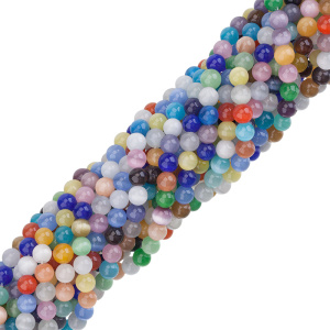 Бусины "Кошачий глаз" 8 мм, разноцветный, нить (#CN-BEAD-020)