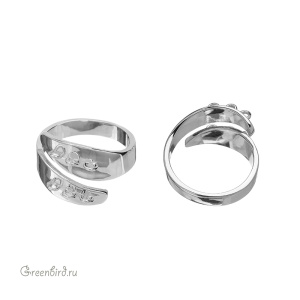 Основа для кольца "Объятие", родий (#SV1701-RB-07R)