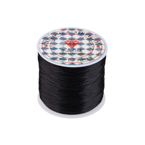 Резинка для браслетов, черный, 0,8 мм, 50 м (#CN-BE-007)