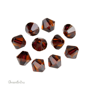 Swarovski 5328 Биконусы 5 мм, дымчатый топаз (#1001), уп. 10 шт.