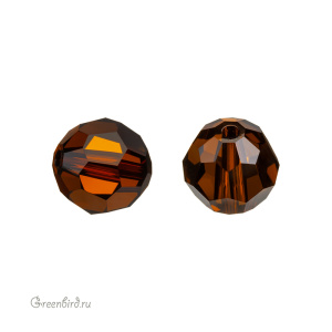 Swarovski 5000 Бусина круглая 8 мм, дымчатый топаз (#1001), 1 шт.