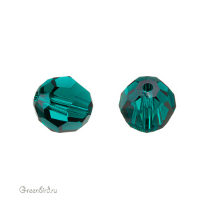 Swarovski 5000 Бусина круглая 7 мм, изумруд (#205), 1 шт.
