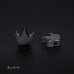 Бусина фигурная "Корона", gunmetal, 1 шт. (#SVABM-10T)