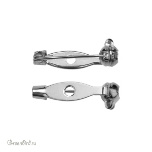 Основа для броши MIYUKI 21 мм, серебро, 1 шт. (#K560-S)