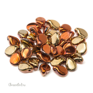 Pip Beads 5x7mm, Jet/California Gold Rush, 5 гр (#23980/98542)