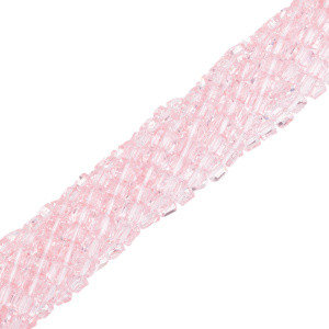 Бусины граненые "Куб" 6 мм, розовый, нить (#SVA-BEAD-354)