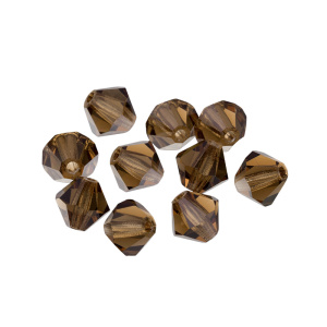 Бусины биконусы Preciosa 5mm – Smoked Topaz, уп.10 шт. (#10220)