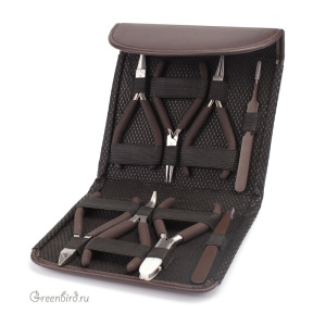 Набор из восьми инструментов Beadsmith в чехле, Chocolate (#PLFAS01)