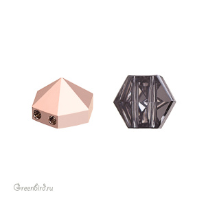 Swarovski 5060 Бусина Шип-Гексагон 7,5 мм, розовое золото (#001ROGL), 1 шт.