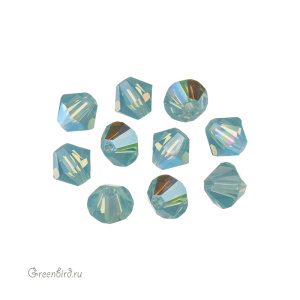Swarovski 5328 Биконусы 5 мм, светло-морской опал с мерцанием (#390SHIM), уп. 10 шт.