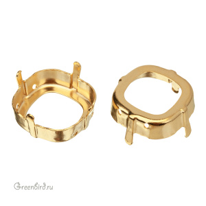 4470 Оправа для ювелирного кристалла Cushion Square FS 18 мм, золото