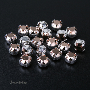 53200 Chaton Montees SS16 (4мм) в оправе, серебро – Rose Gold (#001ROGL)