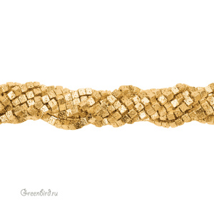 Бусины Геметин "Кубы" 4,5 мм, золото (#SVA-HMTN-07)