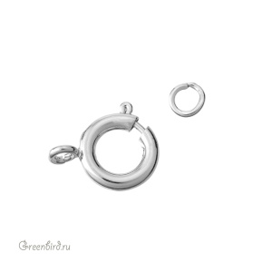 Замок-колечко 6 мм, родий, 1 шт. (SV1701-JS-06R)