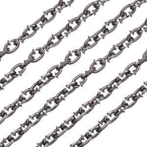 Цепочка фигурная "Гвоздь" 12x8 мм, gunmetal, 30 см (#Chain-95T) Цепочка фигурная "Гвоздь" 12x8 мм, gunmetal, 30 см (#Chain-95T)