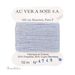 Металлизированная нить Tresse #8 AVAS, меланж сиреневый AB, 10 м (#8-4749)
