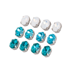 Crystalbird Микс кристаллов 4120C 8x6 мм – голубой, родий, уп.12 шт. (#CBCS-MIX13)