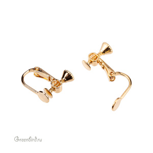 Клипсы с винтиком, золото, пара (9B112), Корея