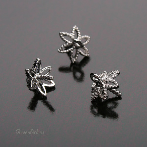 Компонент для вклеивания жемчуга, родий, 1 шт. (9K584), Корея