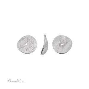 Бусина, матовый родий, 1 шт. (9H656), Корея