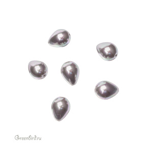 Жемчуг "Майорка" капля 15 x 12 мм, серый, 1 шт (#SV1701-9015)